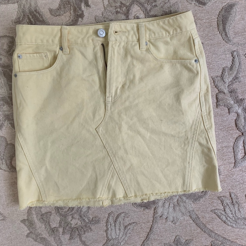 Yellow jean skirt